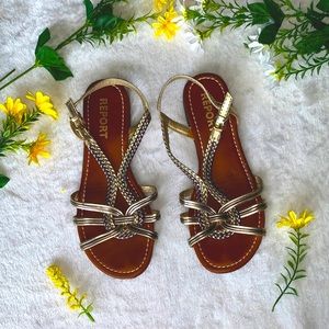 Gold strappy sandals